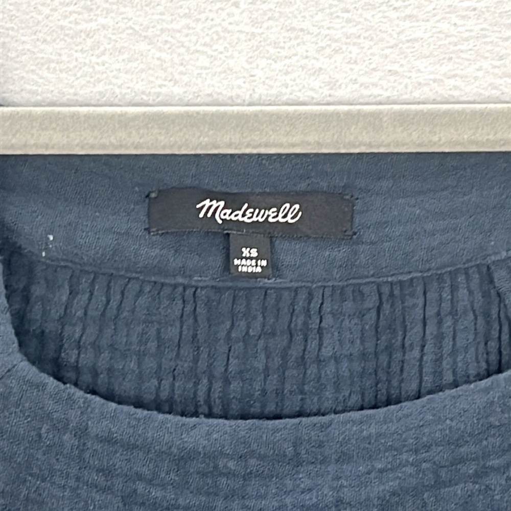 Madewell -women’s Lightspun cotton butterfly square neck mini dress navy blue XS - Picture 5 of 6